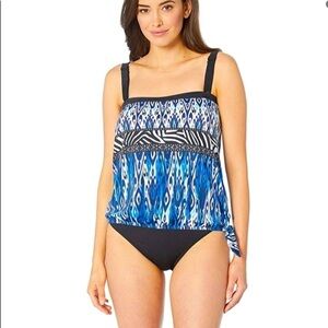 La Blanca one piece bathing suits blue/ black